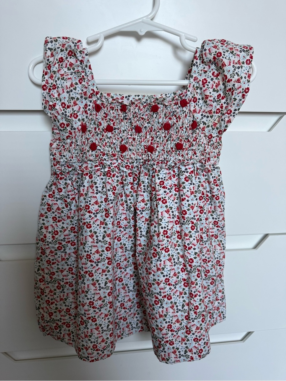 Nordstrom Baby Girl Smocked Ditsy Floral Dress - 12 Months